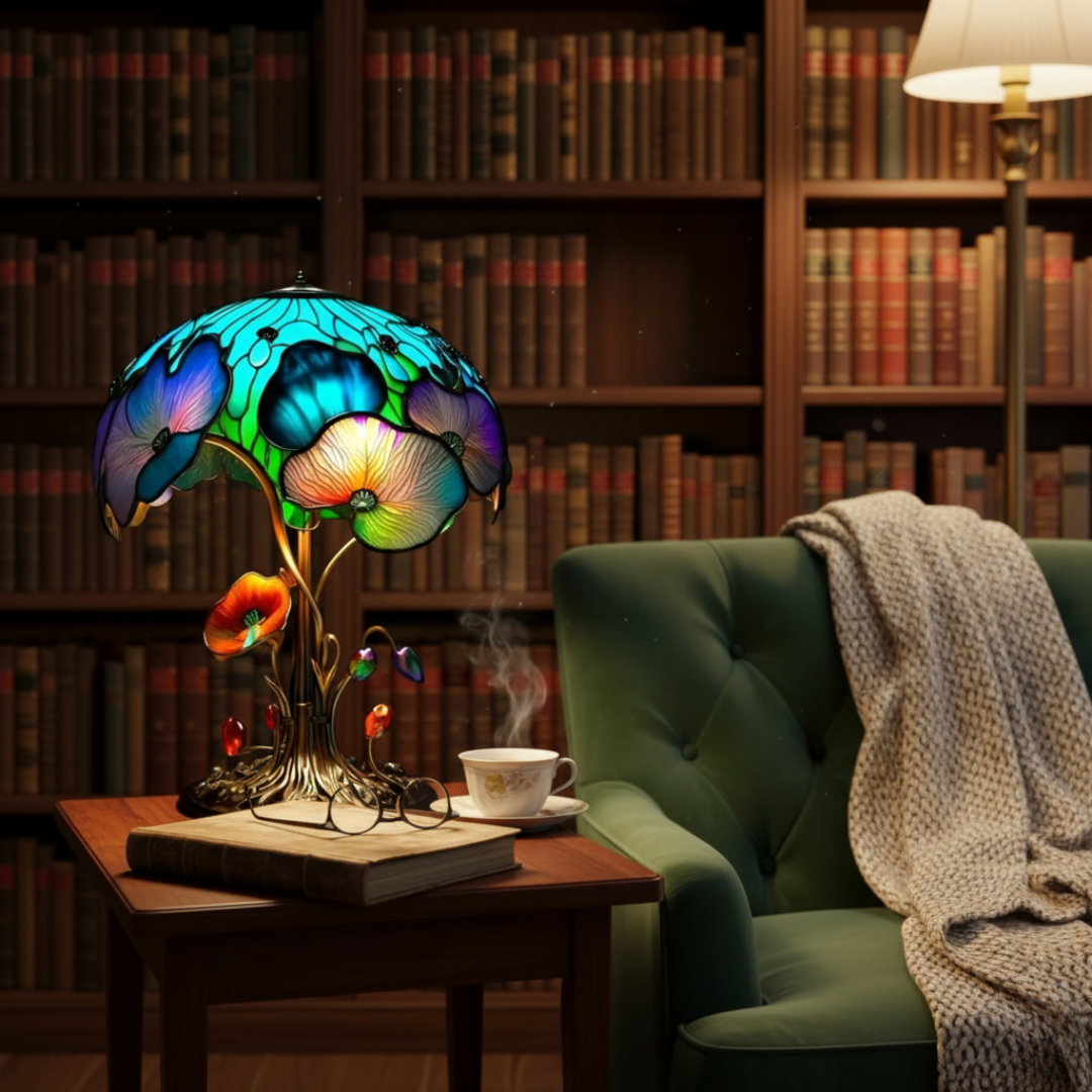 Boho Chic Floral Mushroom Lamp