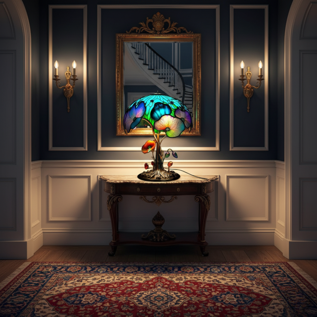 Boho Chic Floral Mushroom Lamp