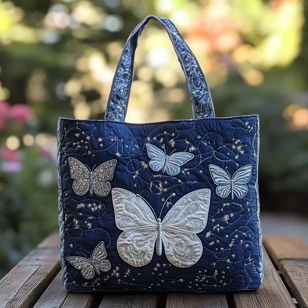 Handmade Bag with Silver Butterfly