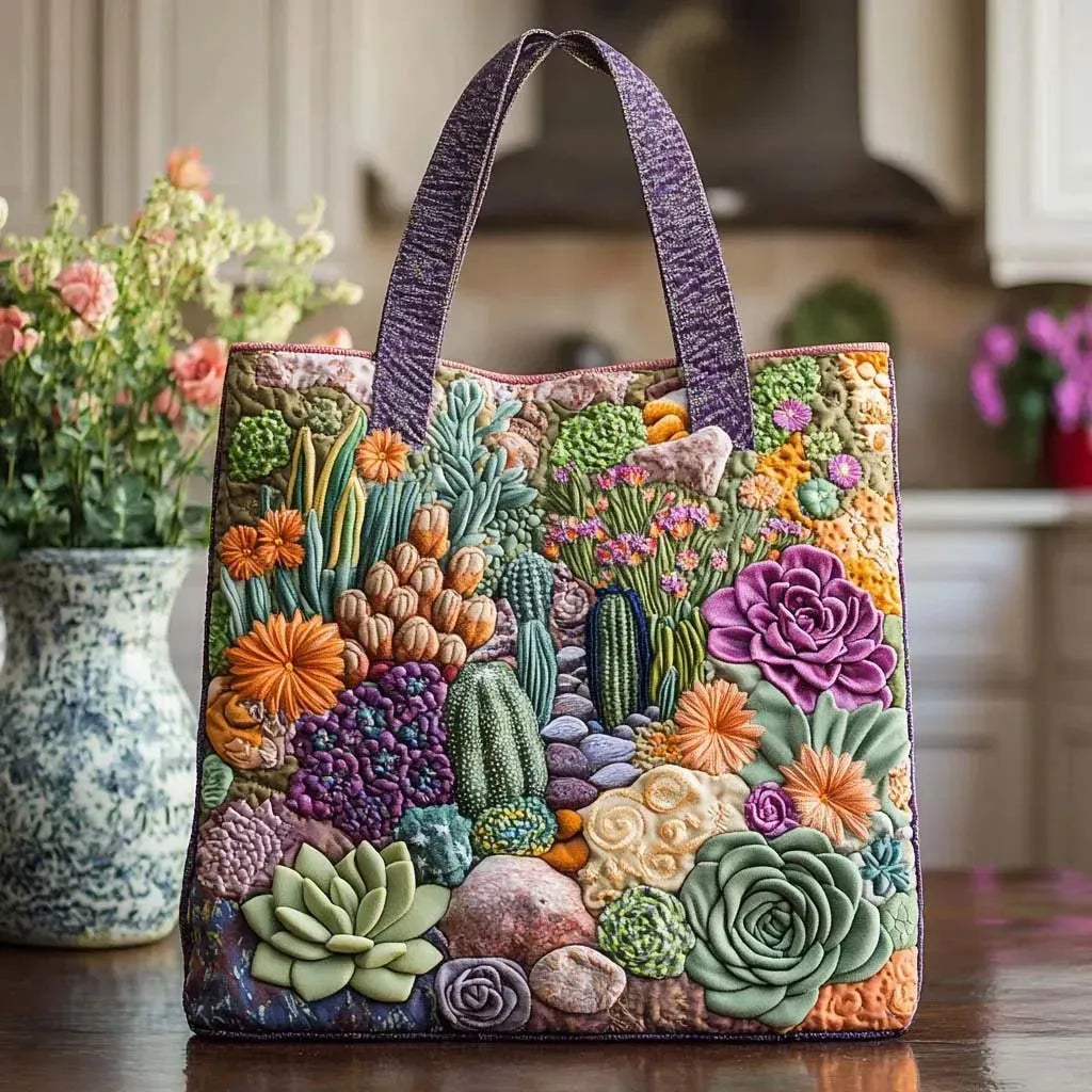 Handmade Bag with Succulents