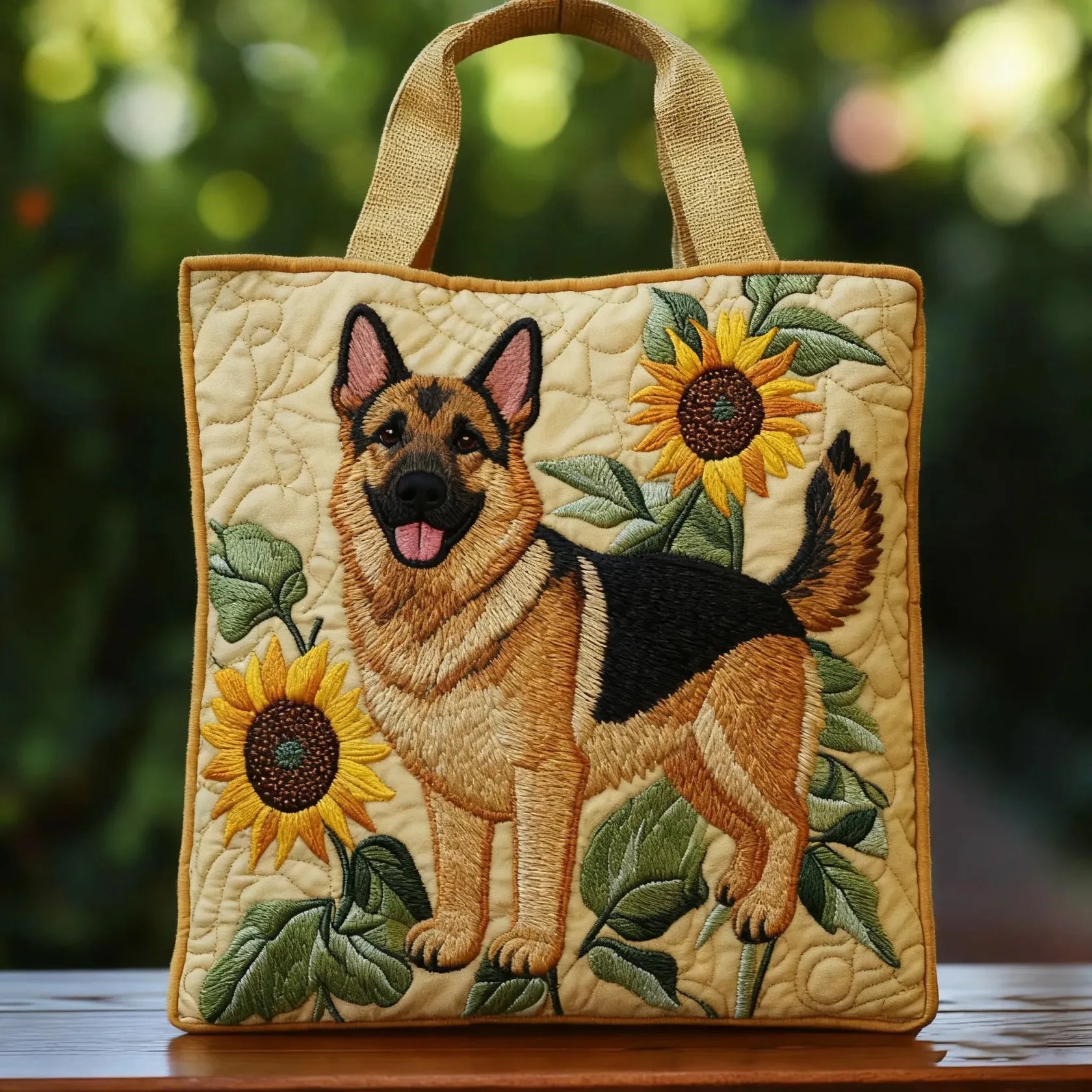 Handcrafted Bag with German Shepherd