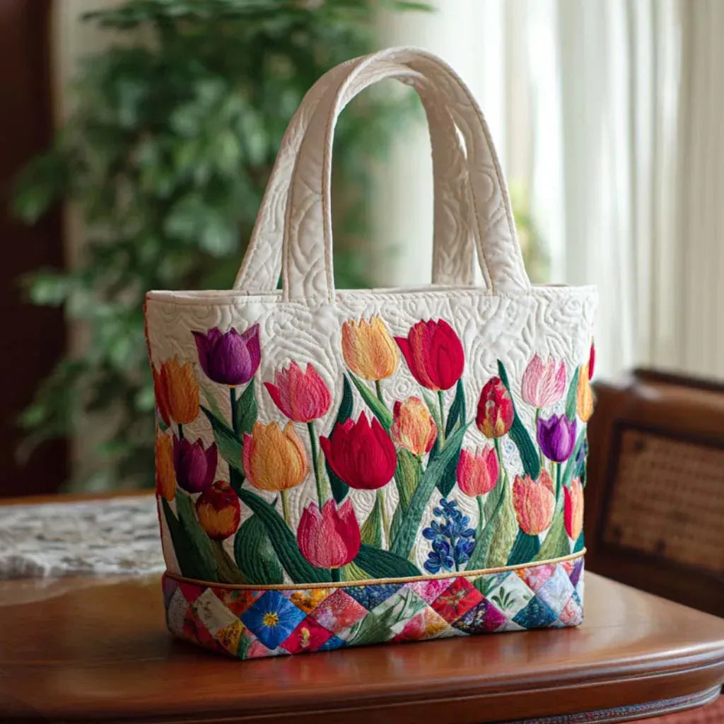Handcrafted Bag with Tulips