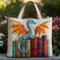 Quilted Emerald Tote Bag Book Guardian