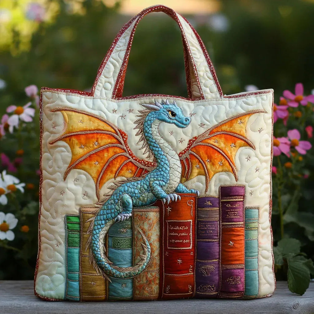 Quilted Emerald Tote Bag Book Guardian
