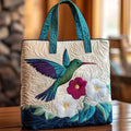 Quilted Tote Bag with Flowers