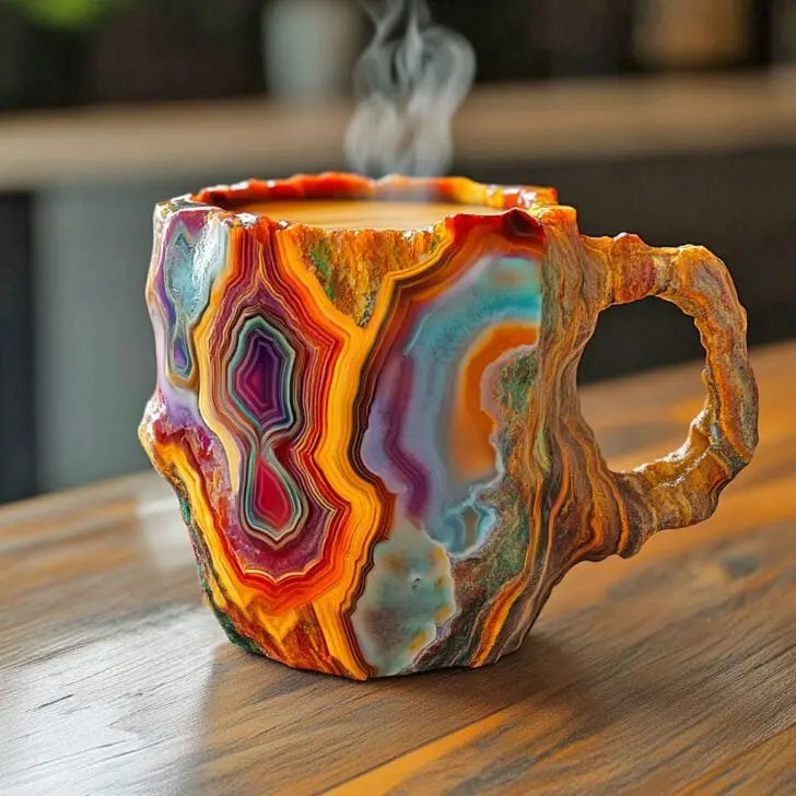 Mineral Coffee Mugs with Crystals