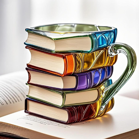 Aurora 3D Handcrafted Mug of Books
